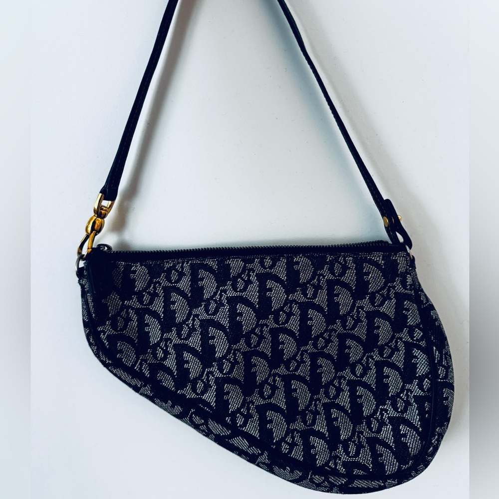 Authentic Vintage Blue Dior Saddle bag (1100)